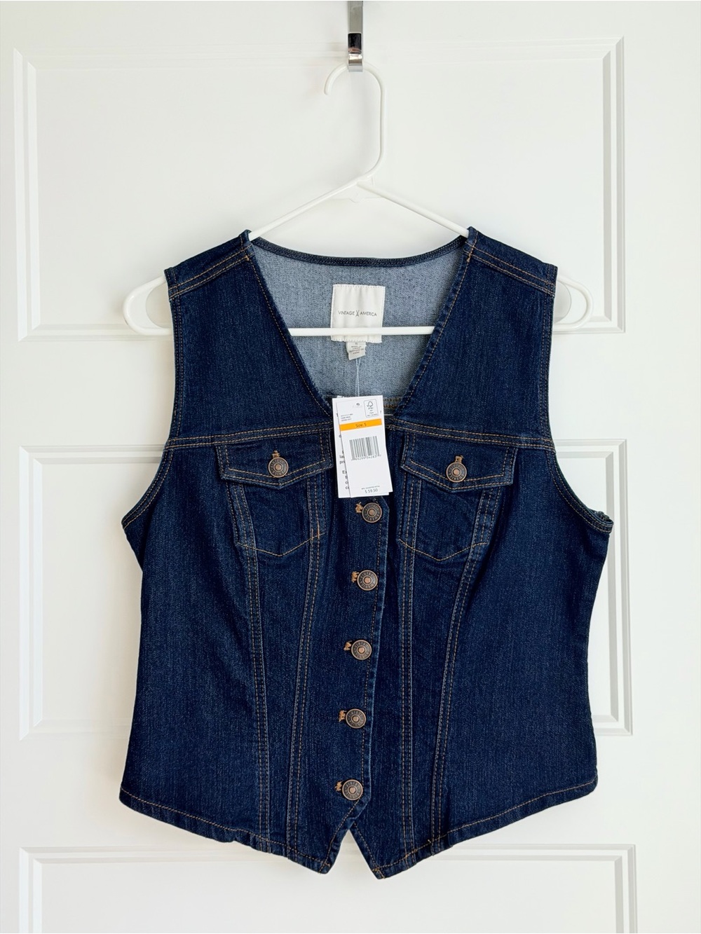 American Vintage Dark Blue Denim Vest - Picture 1 of 1